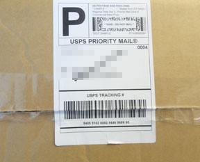 Figure 6 - proper label placement on box